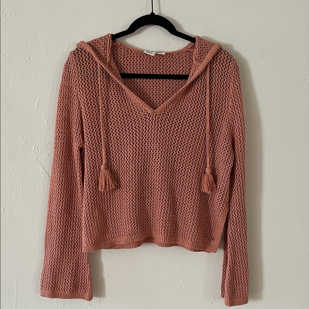 Coral Hooded Knit Sweater Beachy Coastal